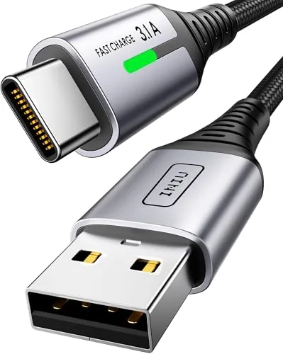 INIU Cable USB A USB C, [2m] QC 3,0 y 3,1A Cable USB C Carga Rapida, Aleación Trenzado de Nylon Cable USB Tipo C Cargador Compatible con iPhone 17 16 Pro Max Samsung S25 24 Huawei Xiaomi Pixel ECC.