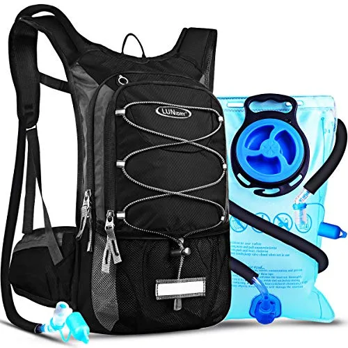 Lunidry 15L Mochila de Hidratación con 3L Bolsa, Mochila Almacenamiento Compartimiento para Running Trail Ciclismo Bicicleta Senderismo, Mochila Hidratación para hombresy Mujeres