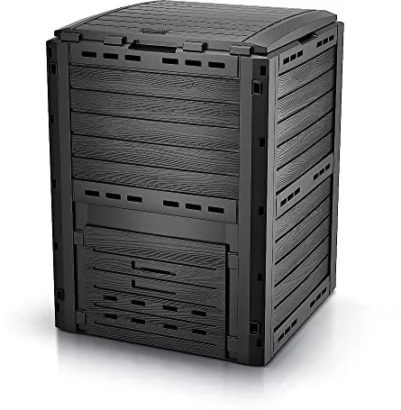 VOUNOT® Compostador Jardín 300L, Compostera Organica Aspecto Madera, Negro