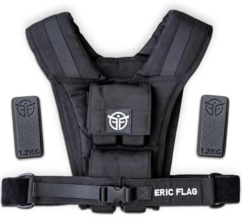 Eric Flag - Chaleco Lastrado 20kg o 10kg, Peso Incluido, Chaleco Peso Entrenamiento Fácilmente Ajustable, Adaptado a Cada Morfología, Ideal para Crossfit, Fitness, Calistenia, Running Hombre y Mujer