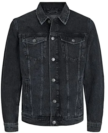 JACK & JONES Denim Jacket Denim Jacket Black Denim XL Black Denim XL