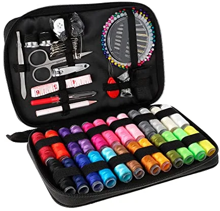 Kit de Costura de 181 piezas, Costurero Accesorios Costura, Estuche portatil de Accesorios para Viajes, Principiantes, Hogar, reparaciones, arreglos de ropa y emergencias