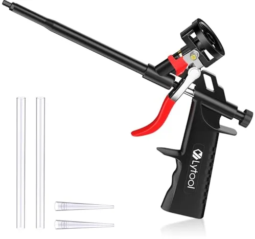 Pistola de Espuma, Lytool PU Pistola de Espuma de Poliuretano de Expansiva para Rellenar Calafateo Industrial, No Hay Limpieza