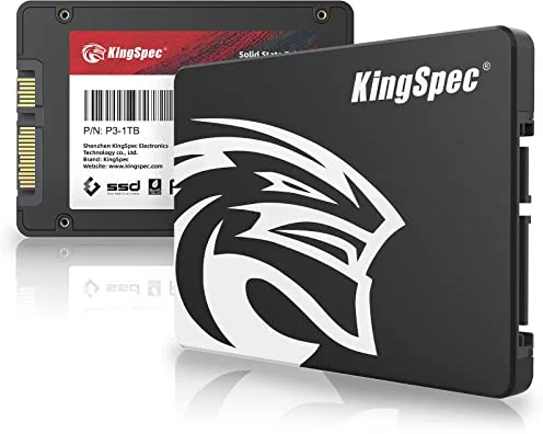 Kingspec SSD 1TB SATA III 6Gb/s 2,5" TLC 3D NAND Flash Disco Duro Interno - Lectura de Hasta 570 MB/s Para Escritorios/Computadoras Portátiles/Todo en Uno