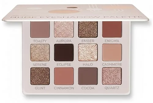 Lamora Paleta de Sombras de Ojos Nude - Altamente Pigmentados 12 Colores Brillantes y Mate - Paleta Maquillaje Profesionales - Vegano & Sin Crueldad 2