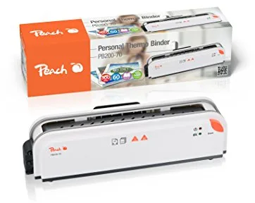Peach PB200-70A - Encuadernadora térmica DIN A4, ganador de pruebas, listo para arrancar, solo 1 min. Tiempo de encuadernación, sistema de encuadernación más fácil y rápido, incluye set de 10 piezas