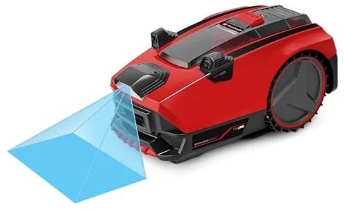 Einhell Robot cortacésped FREELEXO CAM 500 Power X-Change (18V, cámara vs Alambre de delimitación, Superficies de césped de 500m2, Pendiente hasta 25%, Ancho de Corte 18cm, protección antirrobos)