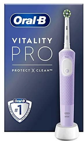Oral-B Vitality PRO Cepillo de Dientes Eléctrico con Mango Recargable, 3 Modos de Limpieza, Temporizador y Batería de Larga Duración - Lila