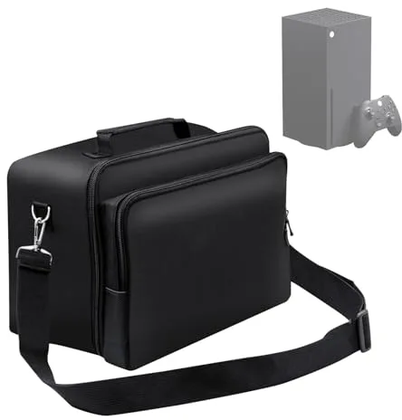 Mcbazel Funda Protectora para Xbox Series X, Funda de Transporte para Consola Xbox Series X, Controlador, Cables y Otros Accesorios, Black, Estuche de Viaje