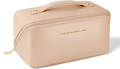 Aucuu Bolsa de Cosméticos de Viaje de Gran Capacidad, Bolsa de Maquillaje de PU de Primera Calidad, Bolsa de Lavado de Viaje Multifuncional y Portátil con Asa y Cremallera, para Baño