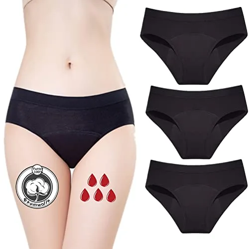 ZVZK Bragas Menstruales Flujo Abundante 30ML de Mujer para Regla Periodo Mentruación Braga Menstrual Hipsters M