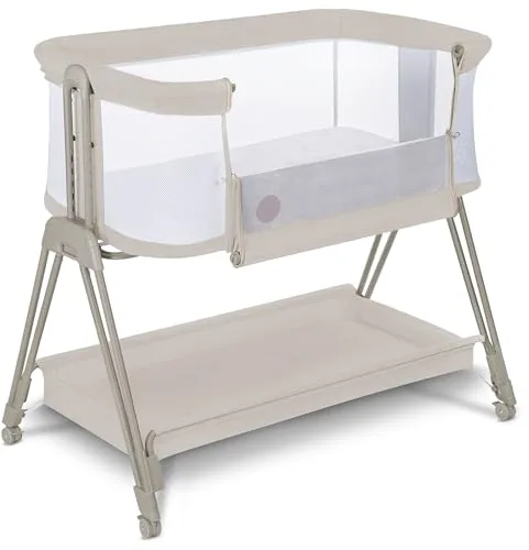 lionelo Luna Cuna de colecho portátil con colchon Cuna de Viaje Bebe co-Sleeping Desde recién Nacido hasta los 9 kg Altura e inclinación Regulables 4 Ruedas con Bloqueo ventilada