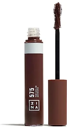 3INA MAKEUP - The Color Mascara 575 - Marrón - Máscara de Pestañas Marrón con Keratina - Mascara de Colores - Volumen y Definición - Mascara de pestañas para Ojos sensibles - Vegan - Cruelty Free