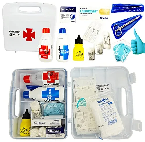 DEPALMERA Pharma✮ Botiquin Primeros Auxilios Emergencia Maletin Completo Homologado Indicado para Autocares, Ambulancias, Protección civil, Policia, Viaje, Coche, Casa, Acampada, Autocaravana.
