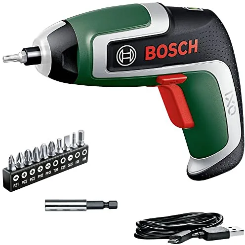 Bosch Home and Garden AAtornillador a batería compacto IXO, 7.ª generación, 3,6 V, 2,0 Ah, 5,5 Nm, con cable micro USB, compatible con los accesorios de la colección IXO, atornilla hasta 190 tornillos