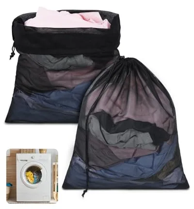 OTraki 2Pcs Bolsa pare Lavadora Laundry Bag Bolsas Ropa Sucia 50x60cm Saco para la Colada Bolsas Malla Lavadora con Cordón para Lavanderia lavar Ropa Delicadas