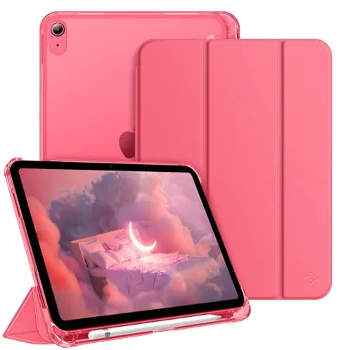 Fintie Funda para iPad 11ª Generación 2025 de 11 Pulgadas (Chip A16), iPad 10ª Generación de 10.9 Pulgadas (2022) - Funda Antichoque y Soporte para Lápiz, Auto-Reposo/Activación, Rosa Intenso