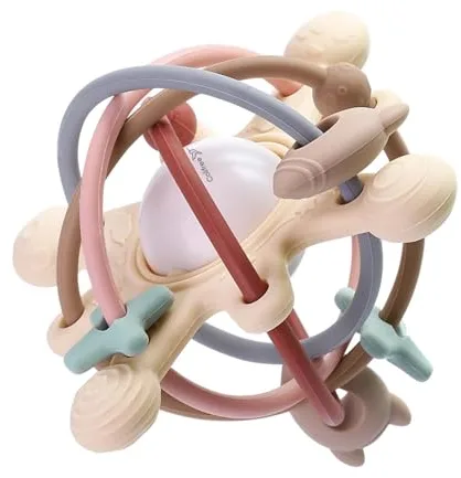 Colifree® - Mordedor bebé sonajero, blandito y de fácil agarre, juguete denticion a partir de 3 meses, silicona segura libre de BPA, diseño ergonómico y con texturas
