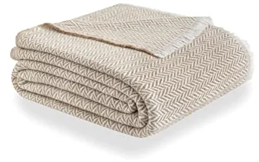 Todocama - Manta de algodón Extra Suave, Cuatro Estaciones, Colcha Multiusos sofá, Plaid para Cama, Manta Foulard, cubrecama, cubresofá. (120x180cm, beig Arena)., PRCMAMSBEAR120X180