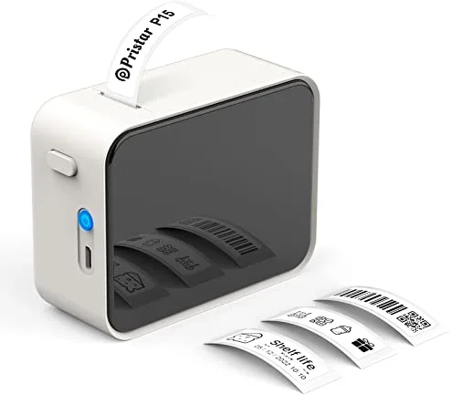 Pristar P15 Etiquetadora Mini Impresora de Etiquetas Portátil Térmica, Adhesivas Label Maker Compatible con iOS y Android, para la Escuela de la Oficina en Casa, Beige