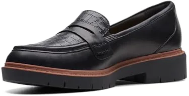 Clarks Westlynn Ayla, Mocasín Penny Mujer, Piel Negra, 39 EU