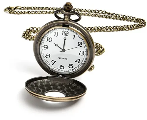 Vicloon Reloj de Bolsillo Vintage Con Cadena - Regalo Antiguo para Cumpleaños, Aniversario, Navidad, Día del Padre