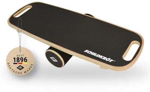 Schildkröt Tabla de Equilibrio de Madera Auténtica | Superficie Antideslizante | Mejora Coordinación y Postura | Incluye Instrucciones
