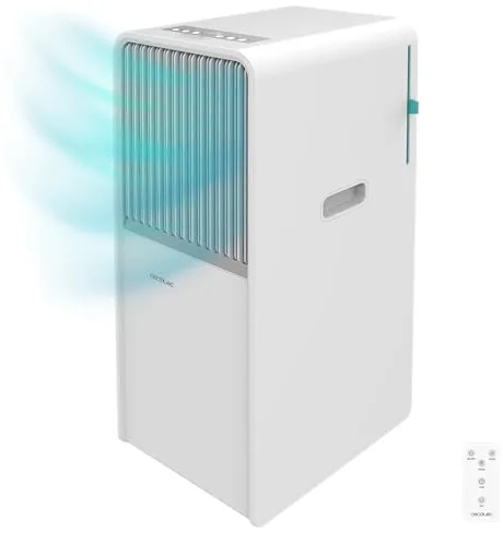 Cecotec Aire Acondicionado Portátil con Mando a Distancia ForceClima 7150 Style. 7000 BTU - 1750 Frigorías, Control Táctil, Pantalla LED, 4 Modos, 2 Velocidades, Temporizador, Cobertura 20m2