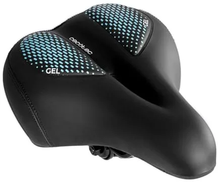 Cecotec Sillín Bicicleta Cómodo de Gel con Amortiguadores DrumFit SitBike Gel. Compatible Las Tijas de Sillín con Riel de 7mm de Diámetro y con Las de Diámetro de Tubo de 23 mm, Hendidura Central