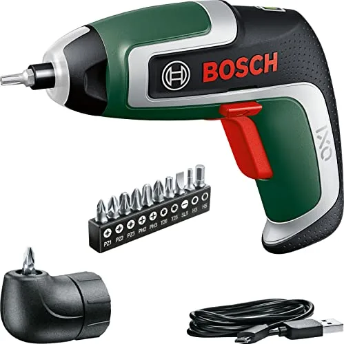 Bosch atornillador a batería compacto IXO set (7.ª generación; 3,6 V; 2,0 Ah; 5,5 Nm; adaptador de atornillado en ángulo; con cable micro USB; atornilla hasta 190 tornillos; en caja) – Amazon Edición