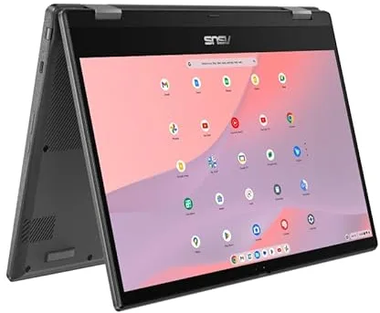 ASUS Chromebook CM14 Flip CL1402FM2A-EC0202 - Ordenador Portátil 14" Full HD (MediaTek Kompanio 520, 4GB RAM, 64GB eMMC, Arm Mali-G52 MC2, ChromeOS) Gris con lápiz Stylus - Teclado QWERTY español