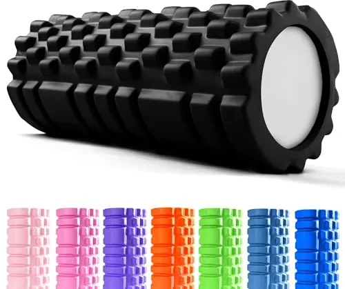 unycos - Rodillo para Masajes Musculares【33x14 cm】Resiste 130 kg | Cilindro de Espuma Dura para Fitness, Terapia con Foam Roller | Herramienta de Automasaje para Recuperación y Flexibilidad (Negro)