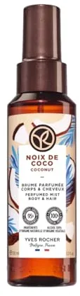 Yves Rocher Bruma Corporal Perfumada BAIN DE NATURE - Sensualidad Satinada para Cuerpo y Cabello - 96% Ingredientes Naturales - Vegana y Botella Reciclada - 100 ml (Coco)