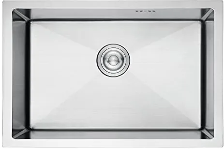 Ibergrif, M87044 Fregadero Cocina 70 x 44 cm, Fregadero Bajo Encimera o Sobre Encimera con Filtro de Drenaje, Acero Inoxidable