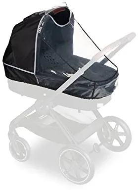 hauck Carrycot Raincover Funda Capazo Universal, Protector Lluvia Carro Bebe Universal, Borde Reflectante, Ventana, Fácil Fijación, Transparente