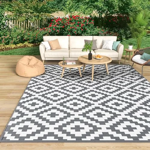 Mokani Alfombra Exterior de Fibras Sintéticas, Resistente y Duradera (120X180CM)