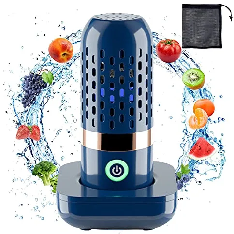 Lavadora de Frutas y Verduras,Tecnología de Purificación de Lones OH,Limpiador de Lavado Ultrasónico de Frutas y Verduras Portátil Inalámbrica de Purificador de Alimentos para Verdura,Carne