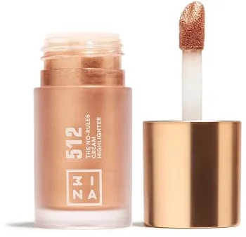 3INA MAKEUP - The No-Rules Cream Highlighter 512 - Iluminador Facial Dorado perlado Iluminador Liquido 3 en 1 Mejillas Labios y Ojos con Acabado Natural- Vegan - Cruelty Free