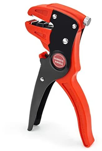 KAIWEETS Pelacables Automático, 2-en-1 Pelacables Multifunción Ajustable, Alicates para Pelar y Cortar Cables de una Hebra, de Dos Hebras, Planos