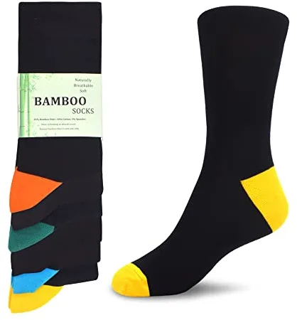 WeciBor 6 Pares Calcetines de Bambú Transpirables Suaves Hombres y Mujeres