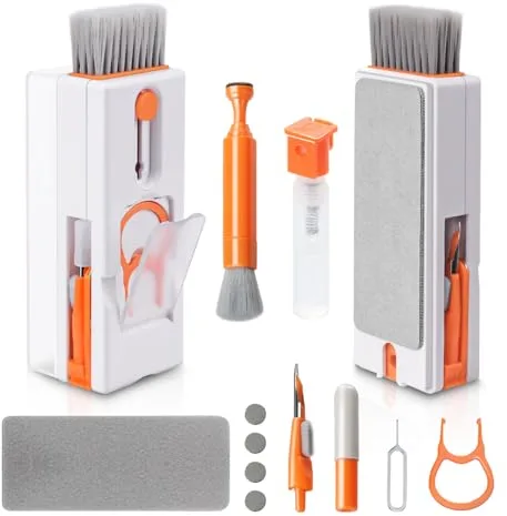 Alyvisun Kit Limpieza Teclado, 11 en 1 Kit Limpieza PC Multifuncional, Cepillo de Limpiador Teclado con Extractor de Teclas, para Laptop, Teléfonos, Auriculares
