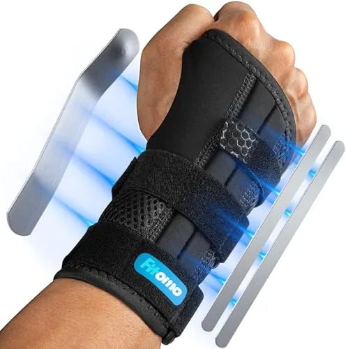 Fitomo Muequera Tendinitis Mueca con 3 Férulas y Apertura del Pulgar Suave, Férula Túnel Carpiano para Noche, Muequera Metacarpiana Ortopedica para Esguince Artritis, 1 Unidad, Izquierda