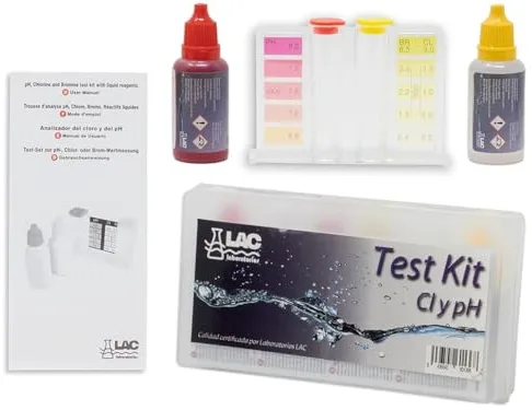 Medidor Cloro y PH Piscinas KIT ANÁLISIS CLORO, PH y BROMO (gotas) - Laboratorios LAC