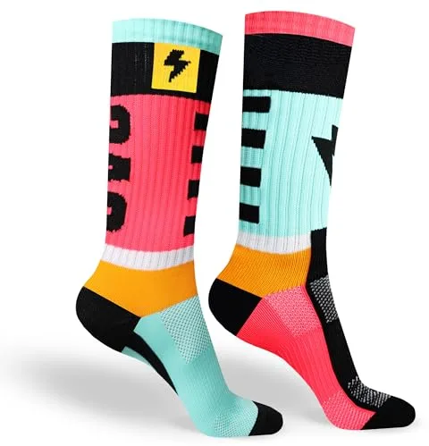 in s(h)ock Barcelona Calcetines de Deporte para Hombre y Mujer - Calcetines Largos sin Costuras - Ideales para Ciclismo, Running, Pádel, Baloncesto y Entrenamientos Diarios – Epic Ray
