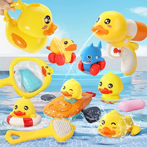 12 Piezas Juguetes Bañera Bebe,Juguete Piscina Bebe 1 Año,Juguetes Agua,Juguetes de Baño Juguetes Niños 1 2 3 4 5 6 año Regalo Niños Niñas…
