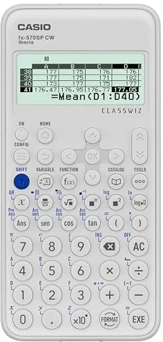 Casio FX-570SP CW - Calculadora Científica, Recomendada para el Curriculum Español y Portugués, 5 Idiomas, más de 560 Funciones, Color Blanco