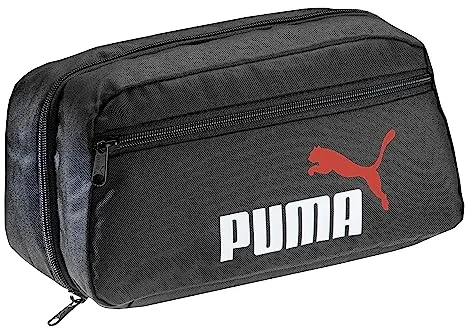 PUMA Statement Deluxe Edition - Neceser para colgar en el baño, para mujer y hombre, bolsa de aseo, negro, rojo y blanco, Neceser