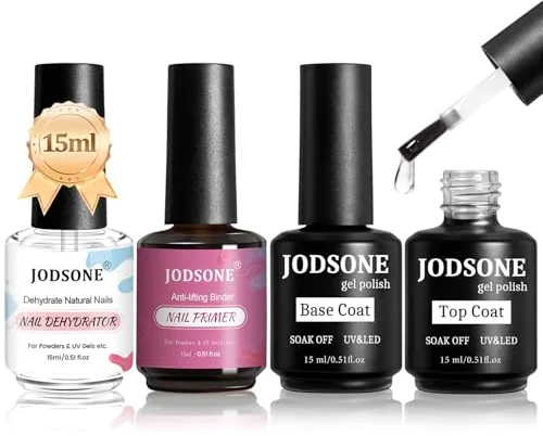 JODSONE 15ML Deshidratador de Uñas Primer base y top coat semipermanente Superficie Brillante Secado Rápido Duradero En Casa DIY Nail Salon Girl Gift keep Nail Art Design Larga Duración
