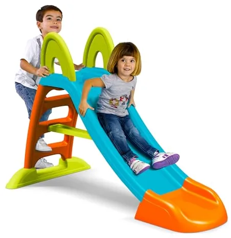 FEBER - Tobogán Slide Plus con Agua, con Hueco para la Poner la Manguera, Escaleras Antideslizantes, Resistencia y Fácil Montaje, para Niños Entre 2 y 7 Años, Famosa (FEL08000), Versión Actual