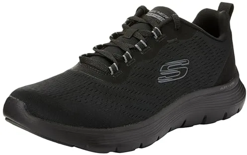 Skechers Flex Appeal 5.0, Zapatillas de Deporte Mujer, Malla Negra Y Ribete Gris, 38 EU